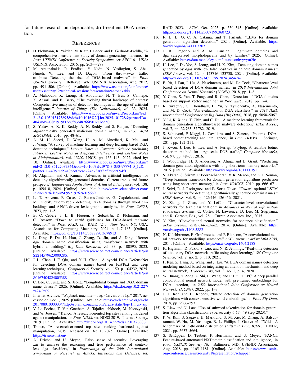 DRIFT: Drift-Resilient Invariant-Feature Transformer for DGA Detection — page 13